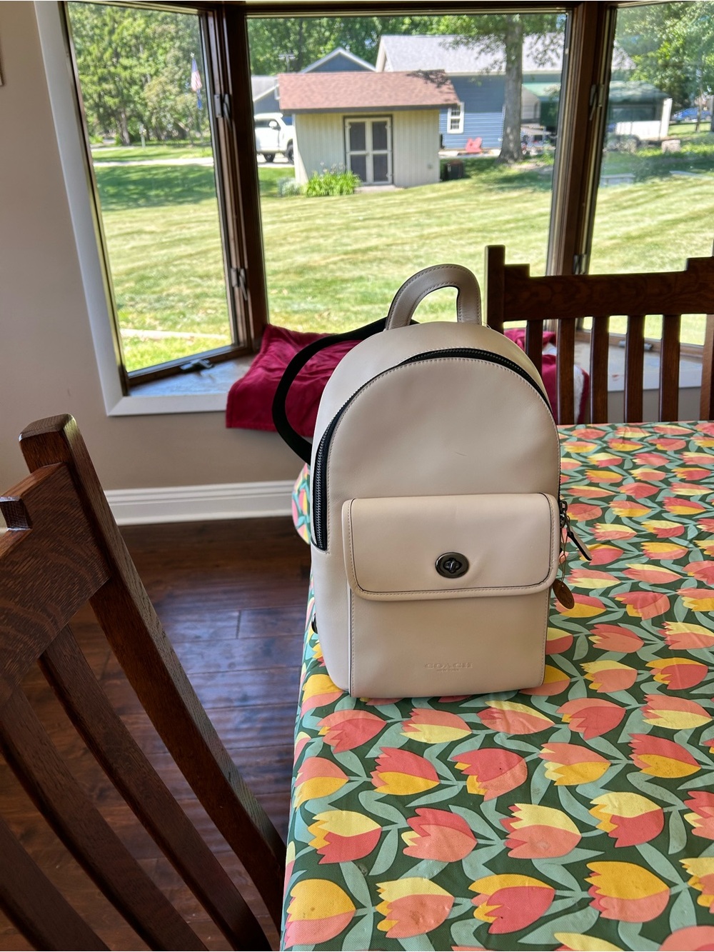 Coach Cream Leather Backpack